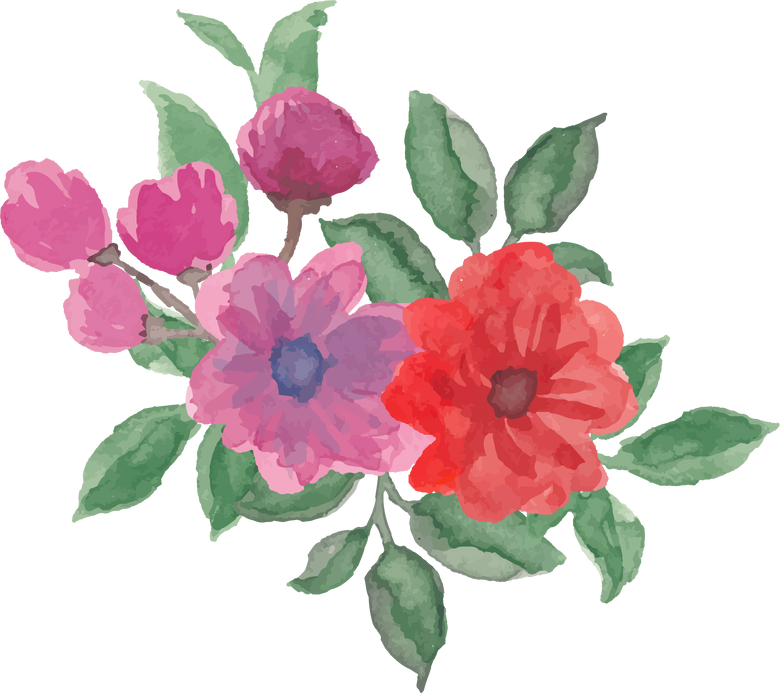 Watercolor Flowers Illustration